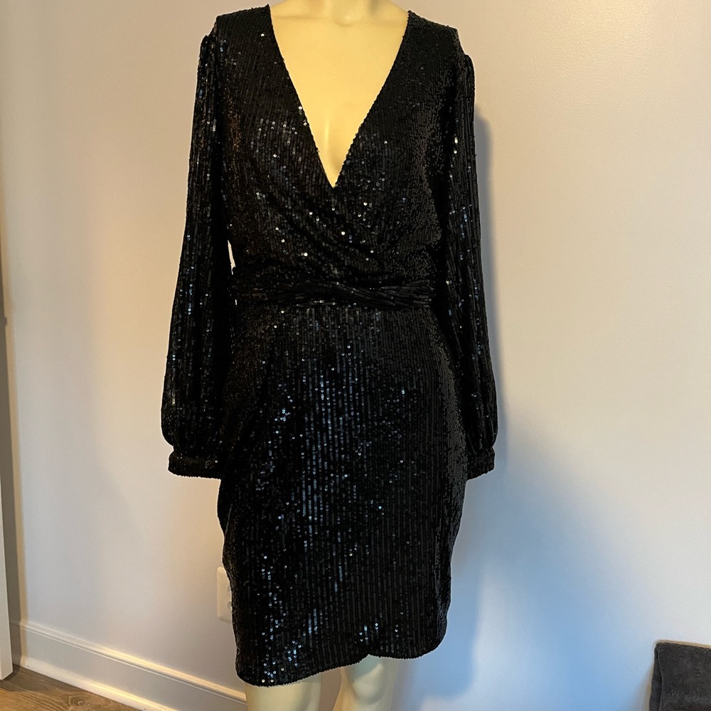 Black Sequin Cocktail Dress